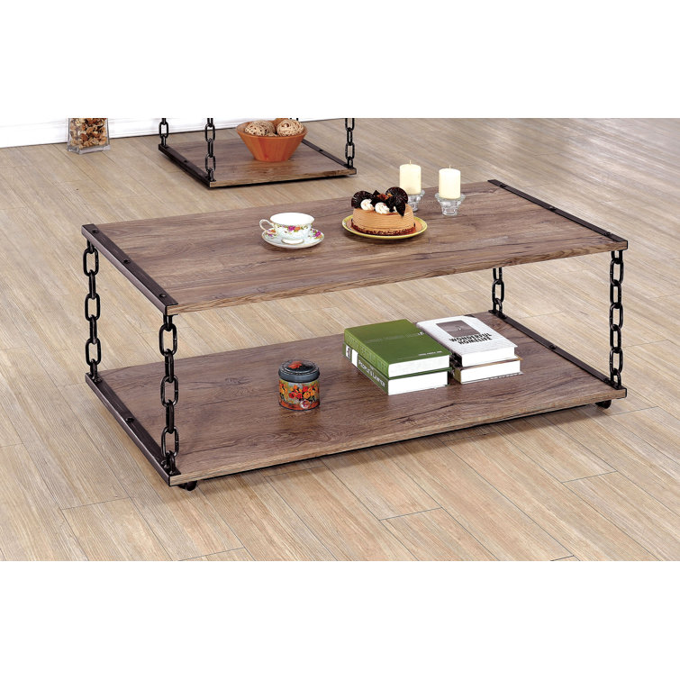 Loon Peak® Yuma Floor Shelf Coffee Table with Storage Wayfair
